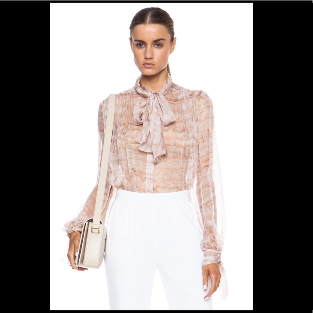 NWT Alexander McQueen Silk Blouse Powder Pink